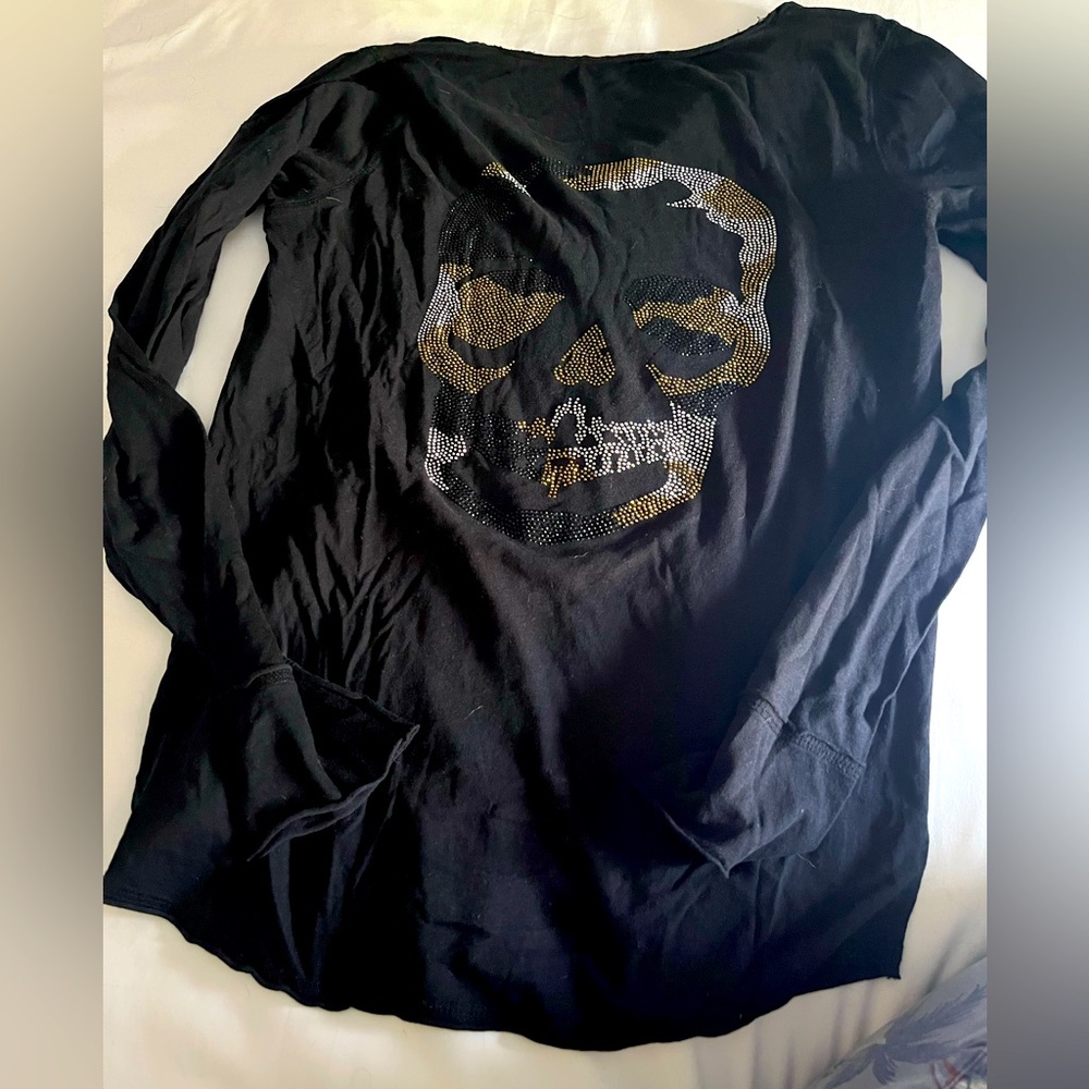 Zadig & Voltaire long sleeve tee with skull - size Medium